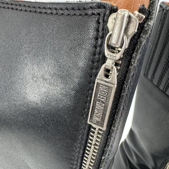 Vintage Harley-Davidson Tall Boots Women 6 Black Riding Eagle Logo Leather - Picture 10 of 16